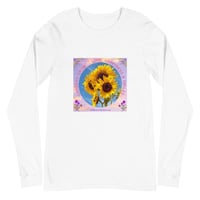 Image 1 of Sunflowers & Bumblebee - Long Sleeved T-shirt - White