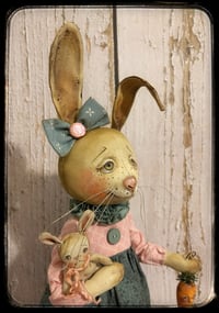Image 2 of Bella the Bunny Rabbit folk art doll Easter Spring art