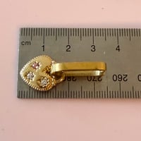 Image 2 of Oval Huggies with Heart - Gold