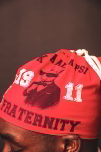 Image 5 of Kollage Tie String Beanie (Red)