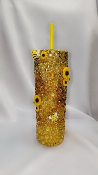 Image 4 of Blinged out tall tumbler 16oz 