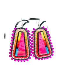 Image 1 of Gimmie Pink Inlay Earrings 