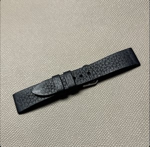 Image of Black Togo Calfskin Hand-Rolled Watch Strap