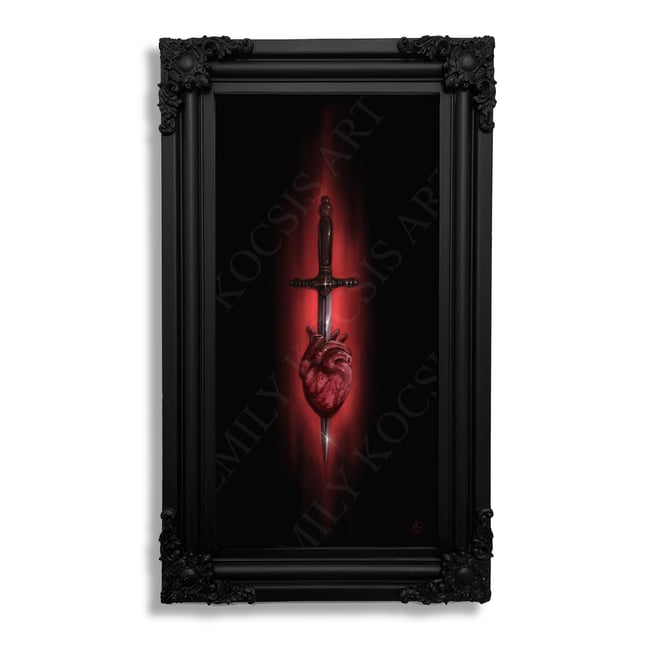 Original Painting Print // Heart & Dagger Art in Acrylic