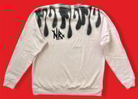 Image 2 of “BLOODTHIRSTY” CUSTOM PAINTED SWEATSHIRT SIZE XL