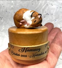 Image 3 of Custom Sleeping Hamster Mini Urn Handpainted To Your Photos