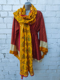 Image 1 of Thassos scarf yellow with hot pink trim