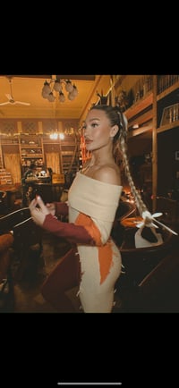 Image 2 of Sweater off shoulder jumpsuit 