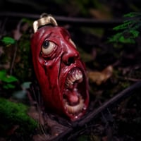 Image 2 of  Behelit Egg of the King blood tears pendant, leather cord, bronze hardware, OOAK