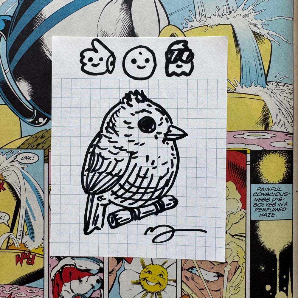 Image of Fat Bird Sharpie Sketch #62