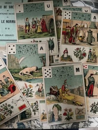 Image 3 of Grand jeu de Melle Lenormand, 52 cartes, complet, de 1890!! avec sa boite bleue, Rare!