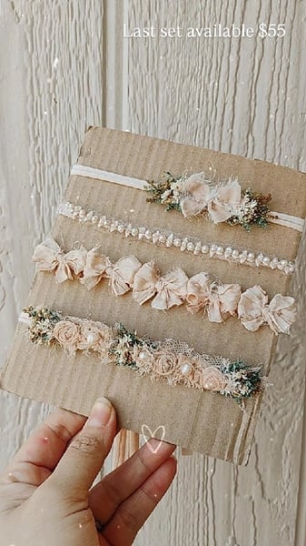 Image of Soft peach set of Tiebacks 