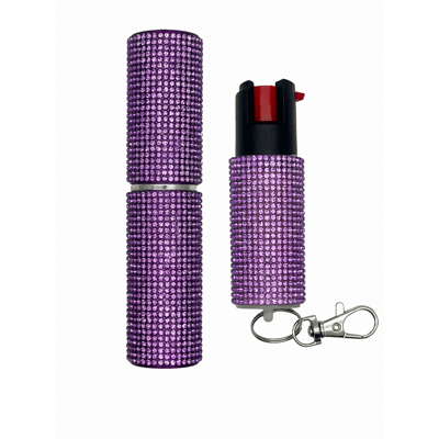 Image of Purple Rhinestones Lipstick & Pepper Spray Combo