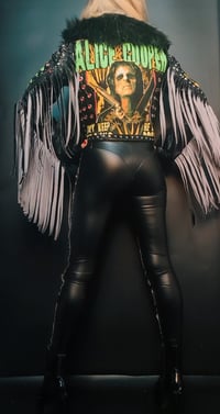 Image 5 of ALICE COOPER FRANKENSTEIN FAUX FUR BIKER JACKET 