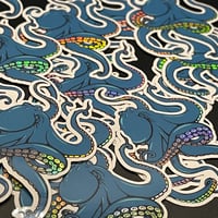 Image 3 of Blue Holo Octopus Sticker