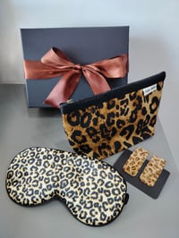 Image 4 of Leopard Print Lover Gift Box Gift Set. Chic Fashionista Birthday Gift Box. Leopard Scarf Eyemask