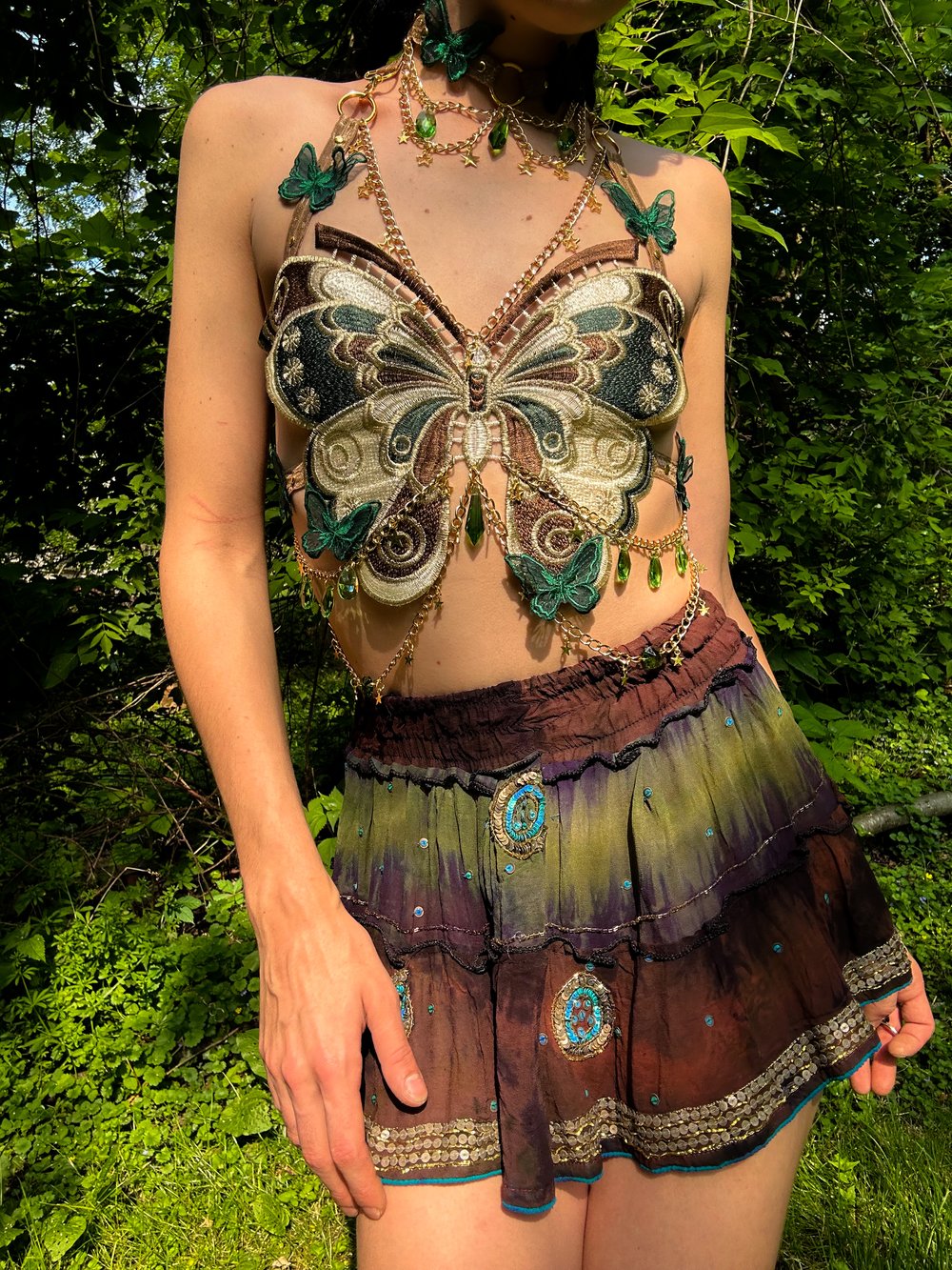 MTO GREEN BUTTERFLY TOP