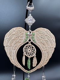 Image 4 of Sand & Olive Heart Wing Dreamcatcher