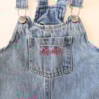 Image 3 of Disney Baby Girls Blue Denim Minnie Mouse Dress Overalls
