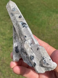 Image 17 of Mongolian Quartz with Calcite and Hematite Flowers #1617