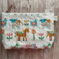 Image 2 of “Patchwork Farm” Medium/Small/OR Mini Quilted Zipper Bag