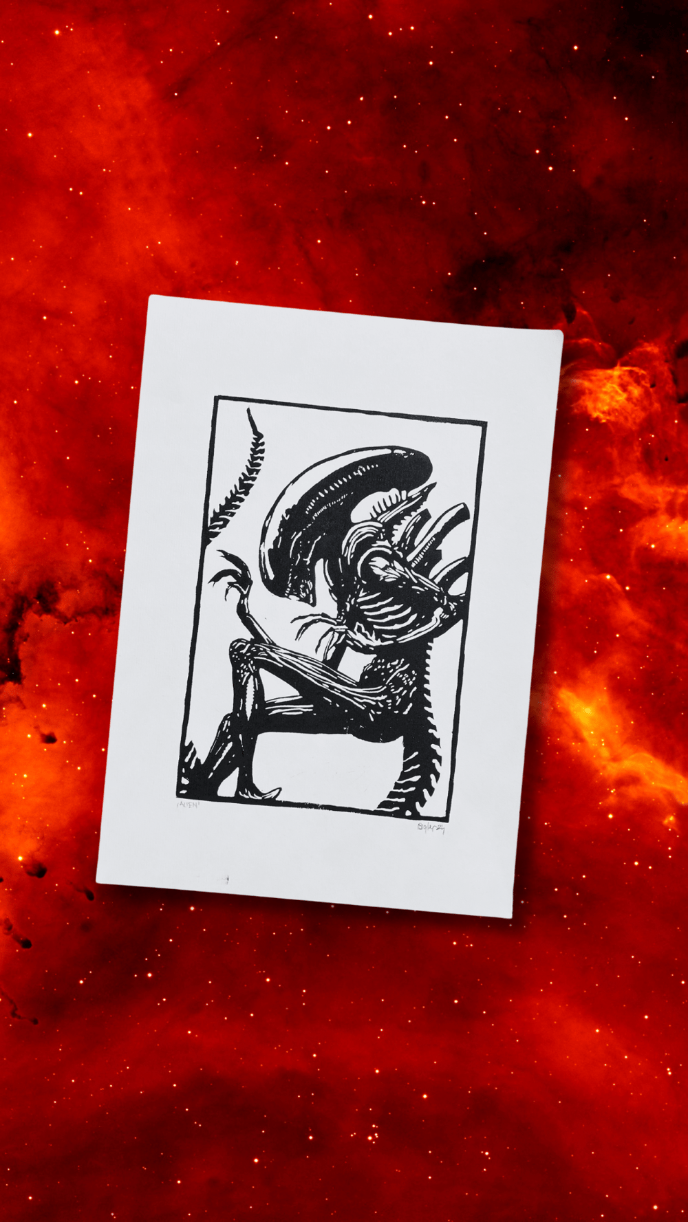 Image of Xenomorph Linoprint