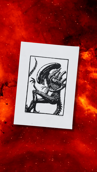 Image of Xenomorph Linoprint