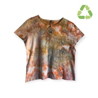 Image 1 of ♻️ UPCYCLED L Ladies Cotton Tee in Sedona Ice Dye