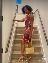 Image 3 of Red Slither Snake🐍Skin Dress