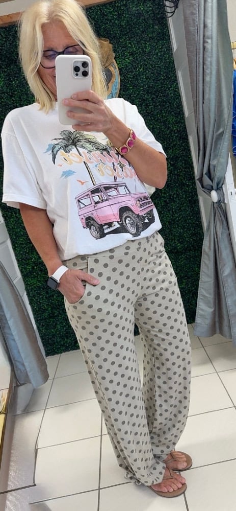 Image of Tan Polkadot Pants 