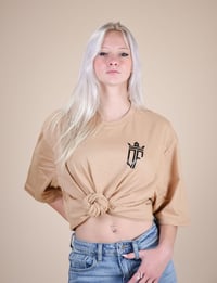 Image 3 of Tan DF Oversize tee " Blessed"