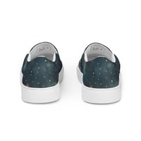 Image 3 of Blue and Gold Celestial Moons Design Women’s Slip-On Canvas Shoes