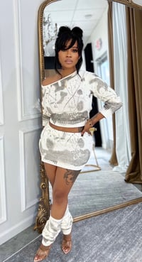 3 Piece Leg Warmer Skirt Set(White)