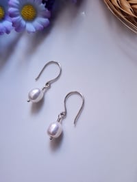 Image 1 of Freshwater Pearl Earrings| Wedding Bridal Earrings 14k Gold-filled/Sterling Silver Earring