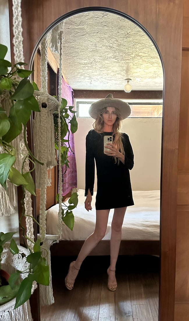 1960s black fringe cocktail mini dress