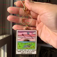 Image 1 of Dr. Refaat Alareer Poem Polaroid Enamel Keychain