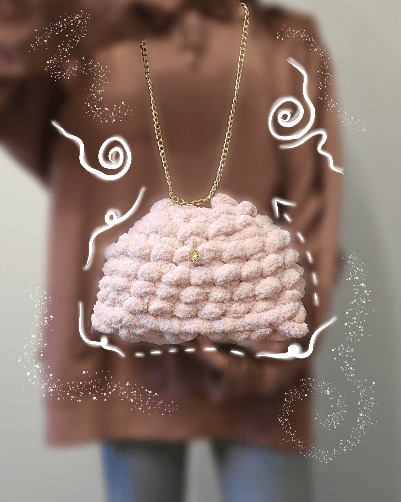 Image of Pink fluffy handbag 2