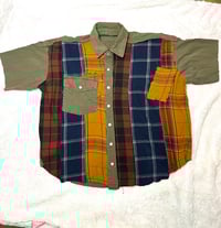Image 1 of Patchwork Cropped Flannel