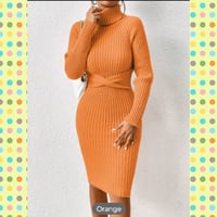 Image 1 of Orange sweater dress