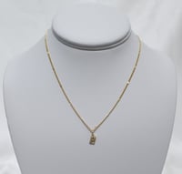 Image 2 of Mini Rhinestone Initial Necklace 