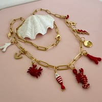 Image 2 of Ocean Theme 2 - Gold Paperclip Charm Necklace