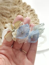 Image 3 of Photo prop | Newborn headband for photoshoot | blue | beige | small flowers
