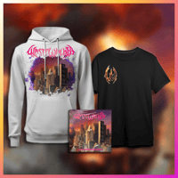 Image 1 of Trapped Between Realms Of Suffering Hoodie/Shirt/CD Bundle