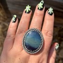 Image 4 of Large Oval Leland Blue Handmade Sterling Silver Ring 