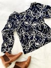 Ready Made Abstract Navy & White Smock Top with Free Postage
