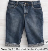 Image 3 of New Sz.10 Baccini Denim Capri #755*1.3