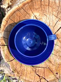 Image 5 of Small Cup and Saucer Navy glaze