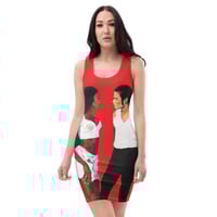 Image 2 of Icons All-Over Print Dress Red