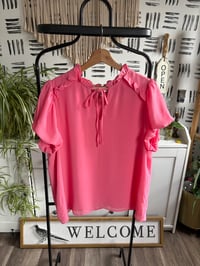 Image 1 of Pink ruffle top