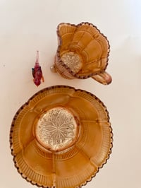 Image 2 of Carnival Glass Bowl and Small Jug
